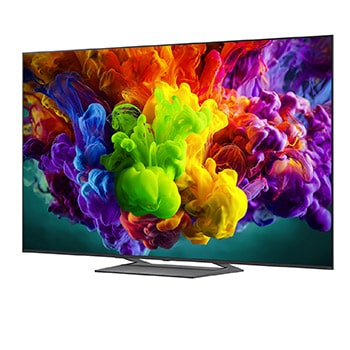 LG QNED evo AI QNED90 Mini LED with Dynamic QNED Color fills the screen with vivid, fluid bursts of multicolored, paint-like motion, delivering lively color expression and 100% color volume for dynamic visuals.